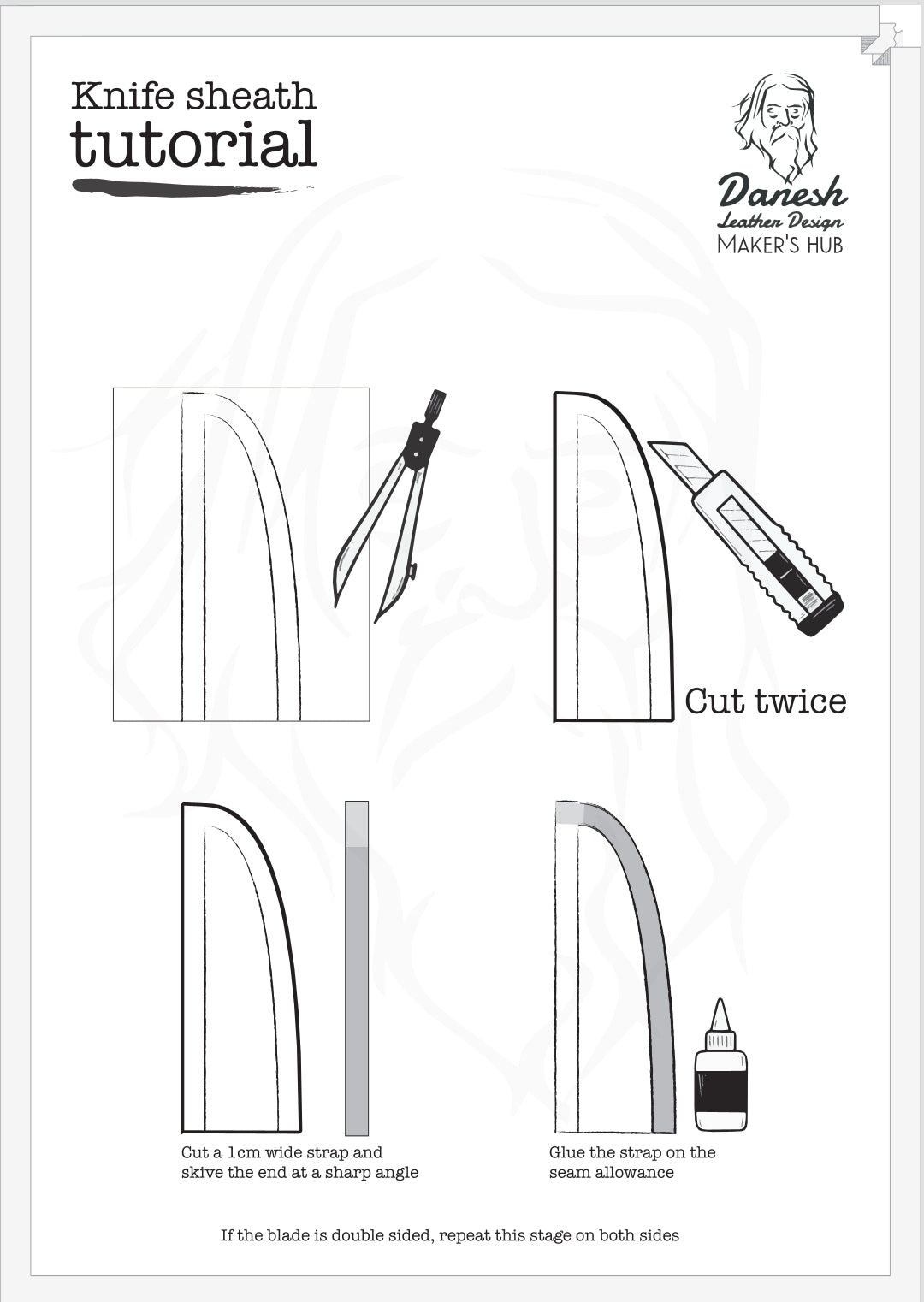 Knife sheath tutorial - PDF guide - DIY