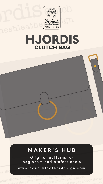 Hjordis clutch bag | DIY | Pattern Pdf | Leather craft template