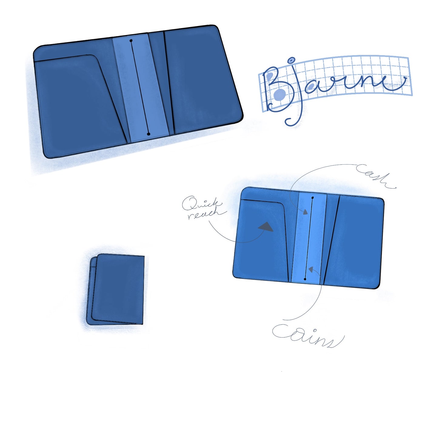 Bjarne wallet | DIY | Pattern Pdf | Leather craft template
