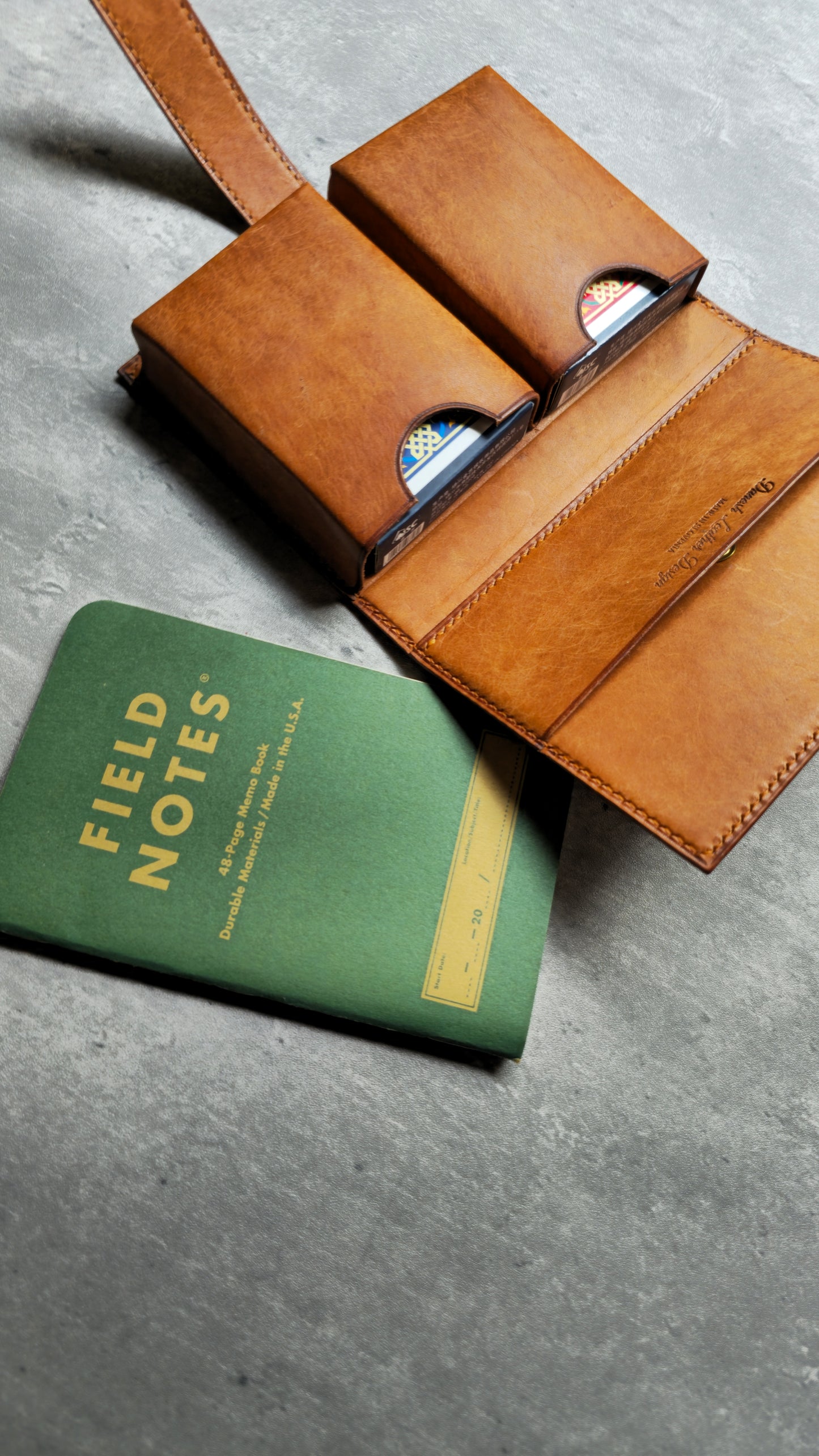 The Double Decker playing cards and Field notes case | DIY | Pattern Pdf | Leather craft template
