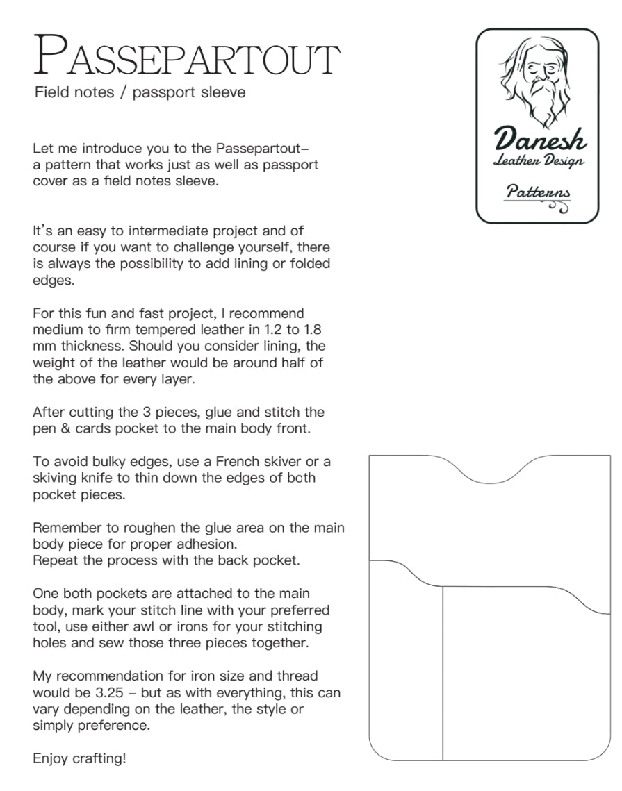 Passepartout - passport - field notes sleeve Pdf Pattern