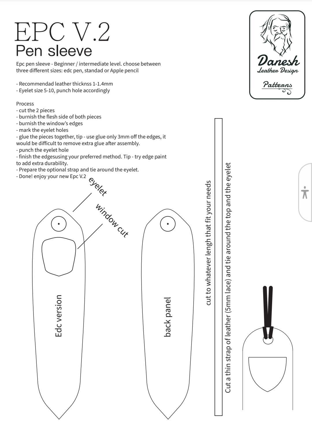 Epc - pen sleeve -  pattern pdf