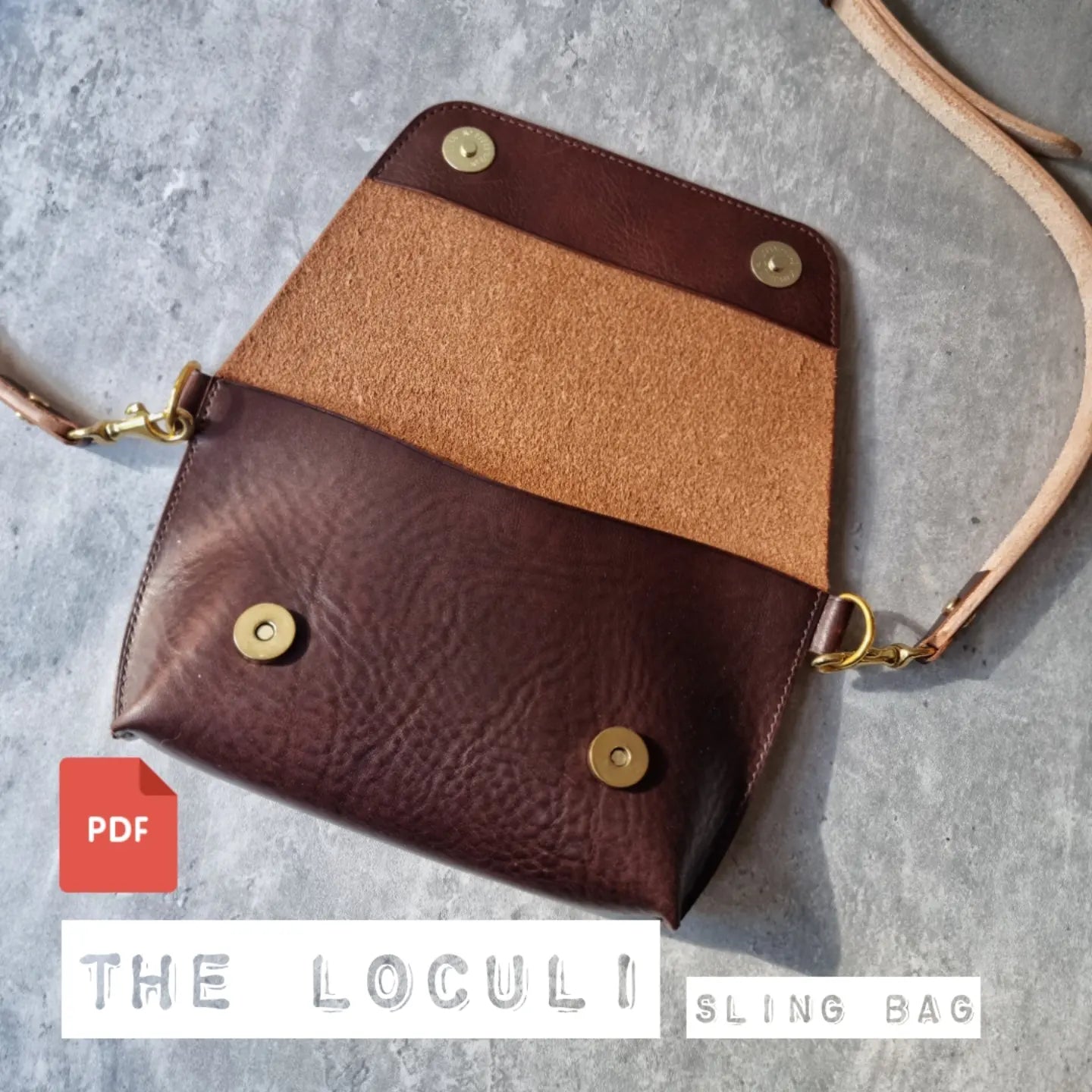 The a loculi waist - sling bag | DIY | Pattern Pdf | Leather craft template