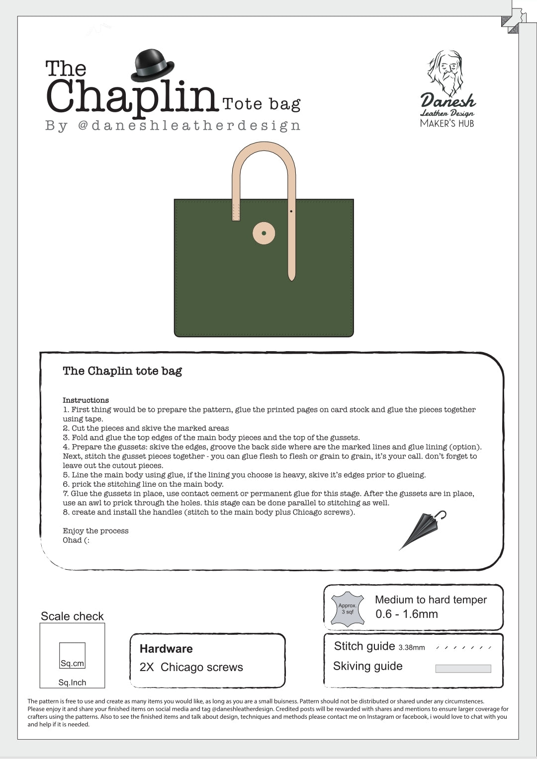 The Chaplin Tote bag | DIY | Pattern Pdf