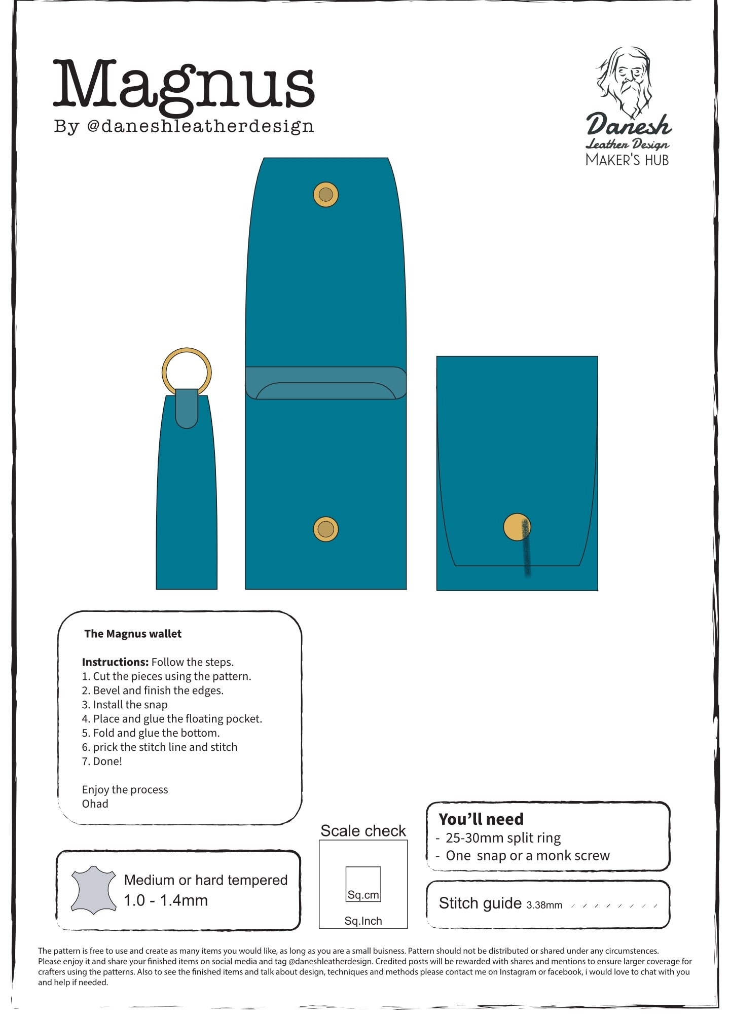 Easter egg - Magnus wallet | DIY | Pattern Pdf | Leather craft template