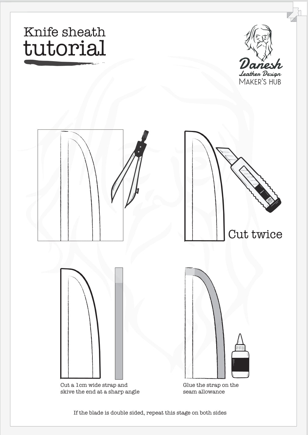 PDF Pattern Leather Pen Case non-box Stitching Version Leather DIY Leather  Pattern  Tutorial 