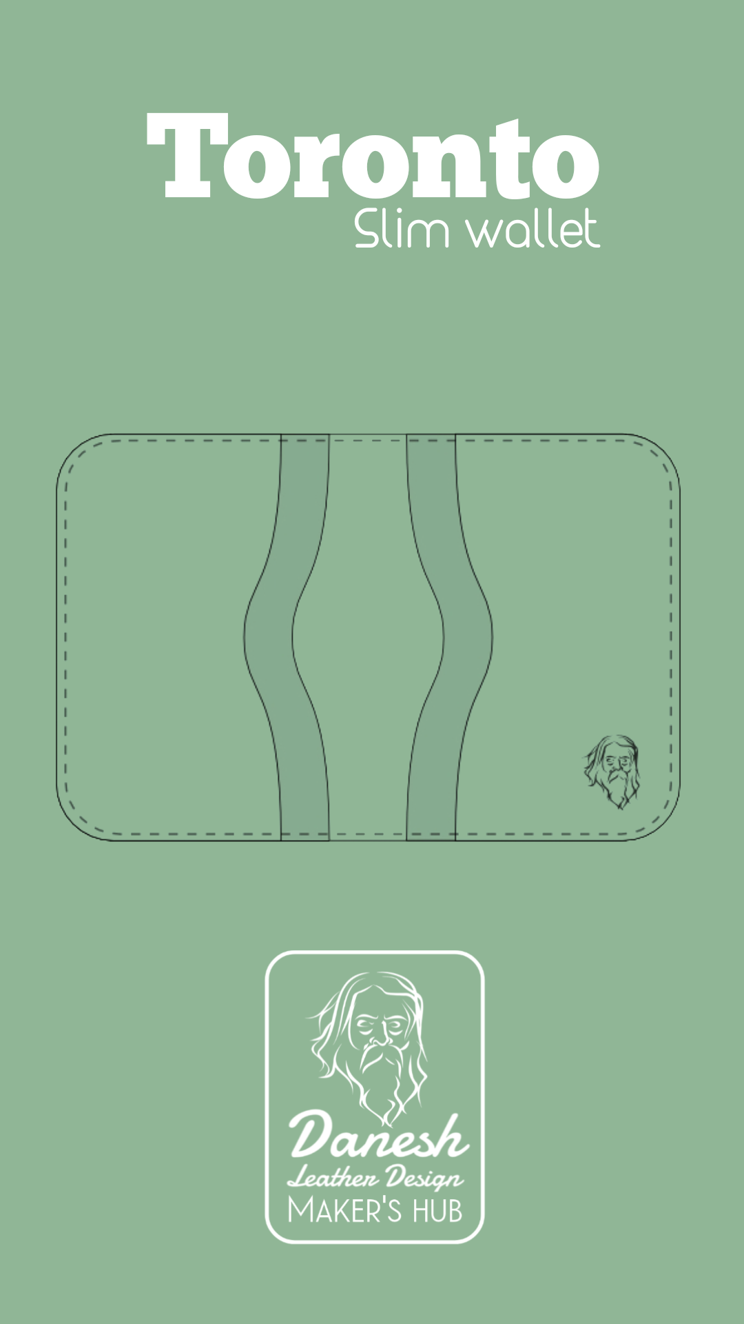 Toronto slim wallet - Template - PDF Pattern