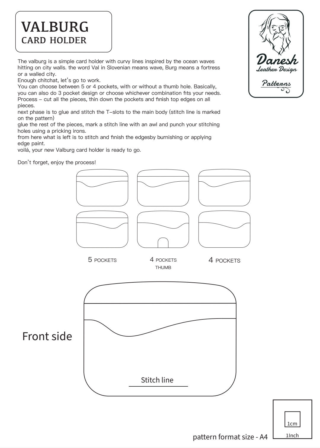 Valburg card holder -  pattern pdf