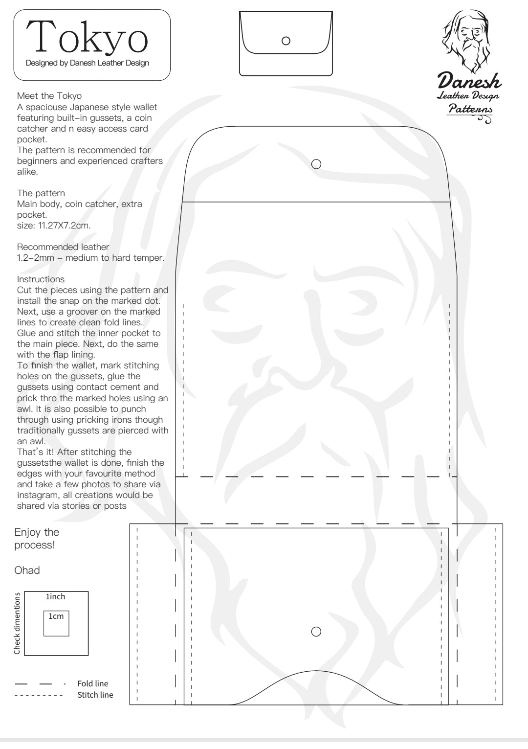 Tokyo wallet - Template - DIY - Pdf Pattern