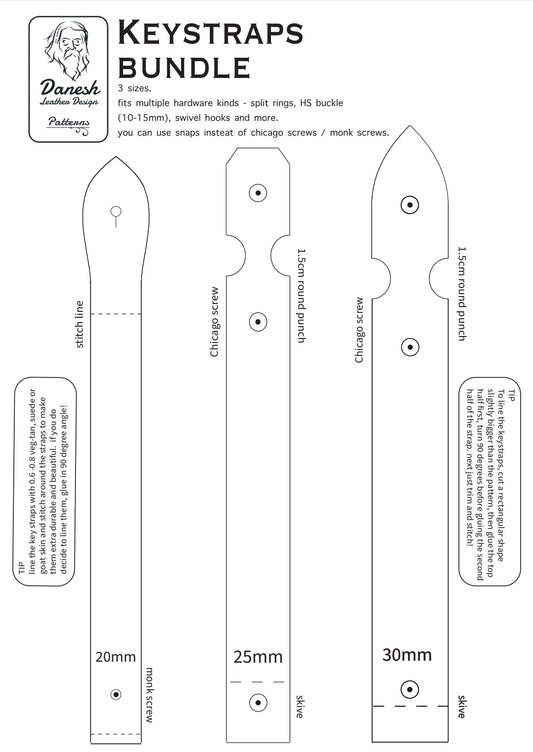 Keystrap bundle - Pdf Pattern - Hollidays sale